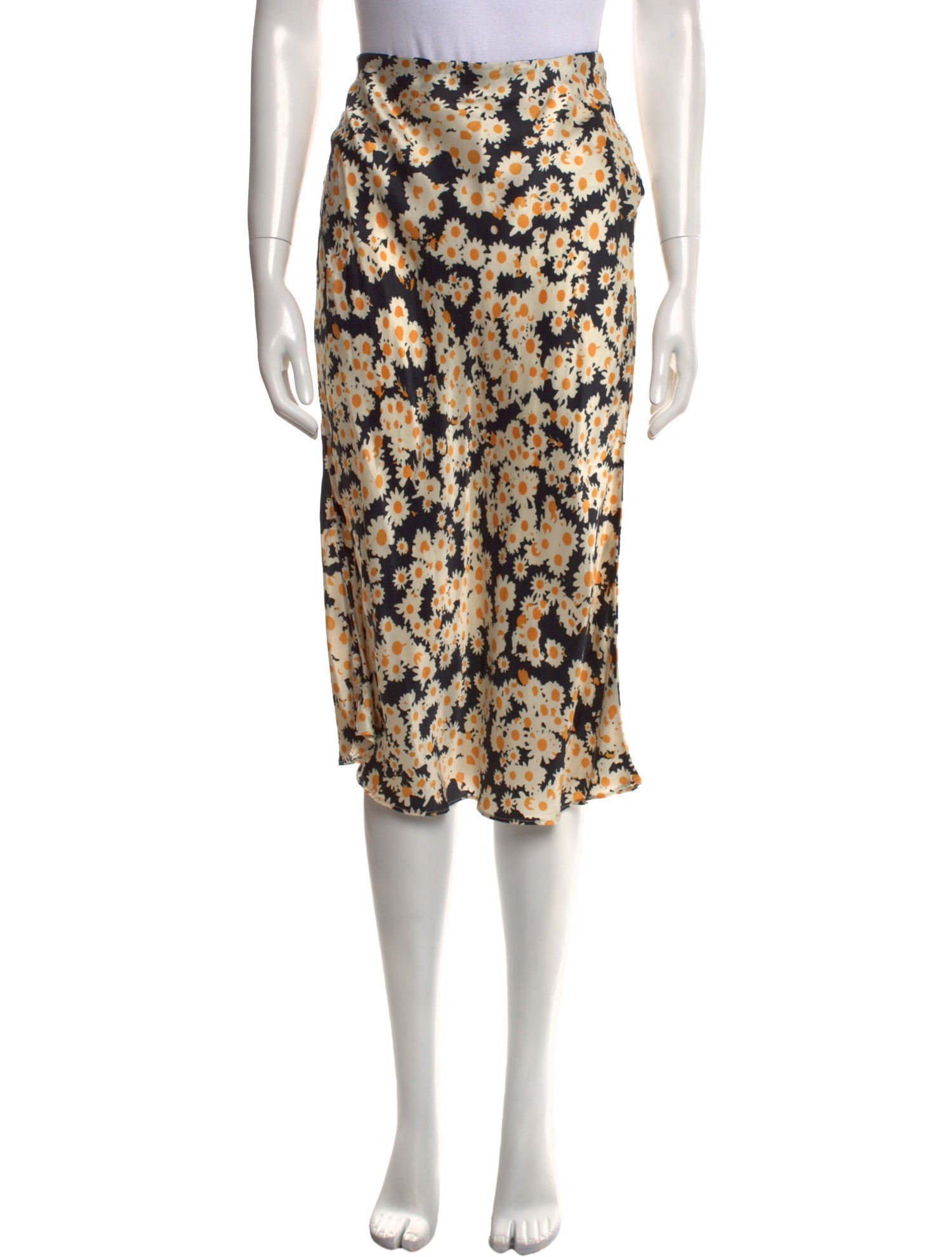 Réalisation Par Silk Knee-Length Skirt