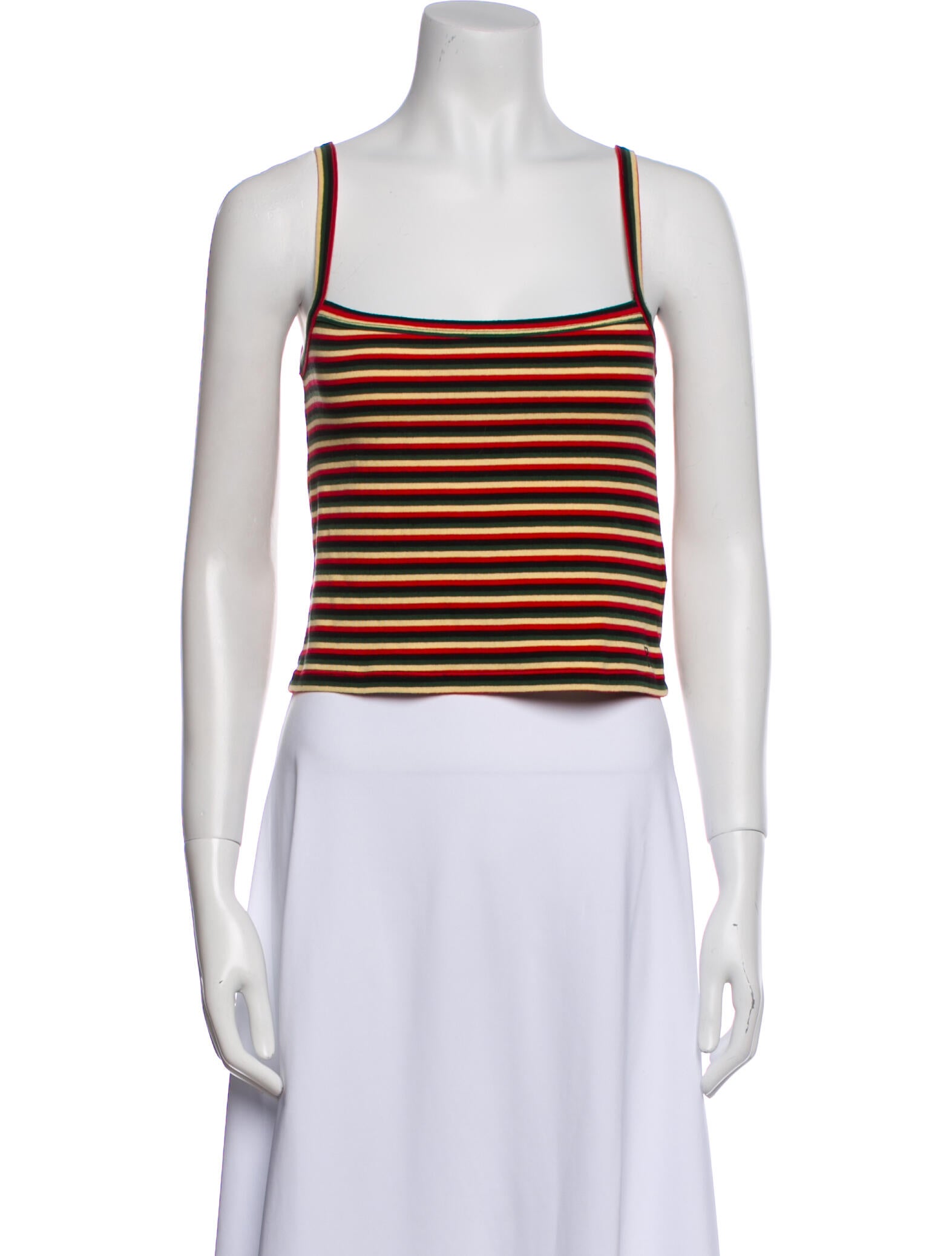 Réalisation Par Striped Square Neckline Crop Top