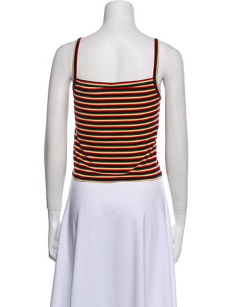 Réalisation Par Striped Square Neckline Crop Top