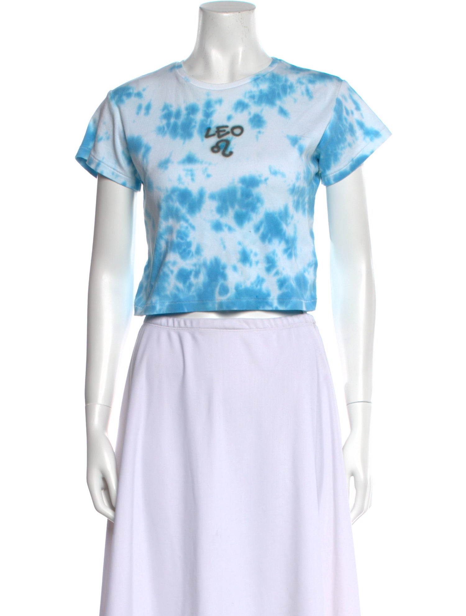 Réalisation Par Tie-Dye Print Crew Neck Crop Top