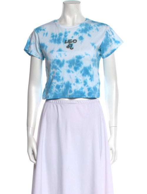 Réalisation Par Tie-Dye Print Crew Neck Crop Top