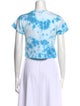 Réalisation Par Tie-Dye Print Crew Neck Crop Top