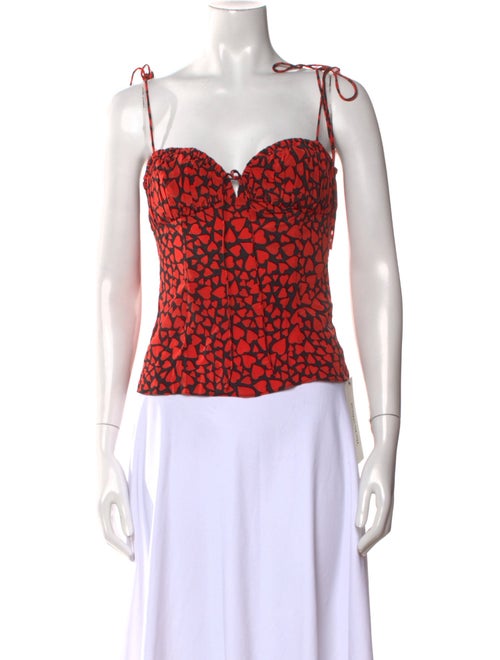 Réalisation Par Silk Printed Crop Top