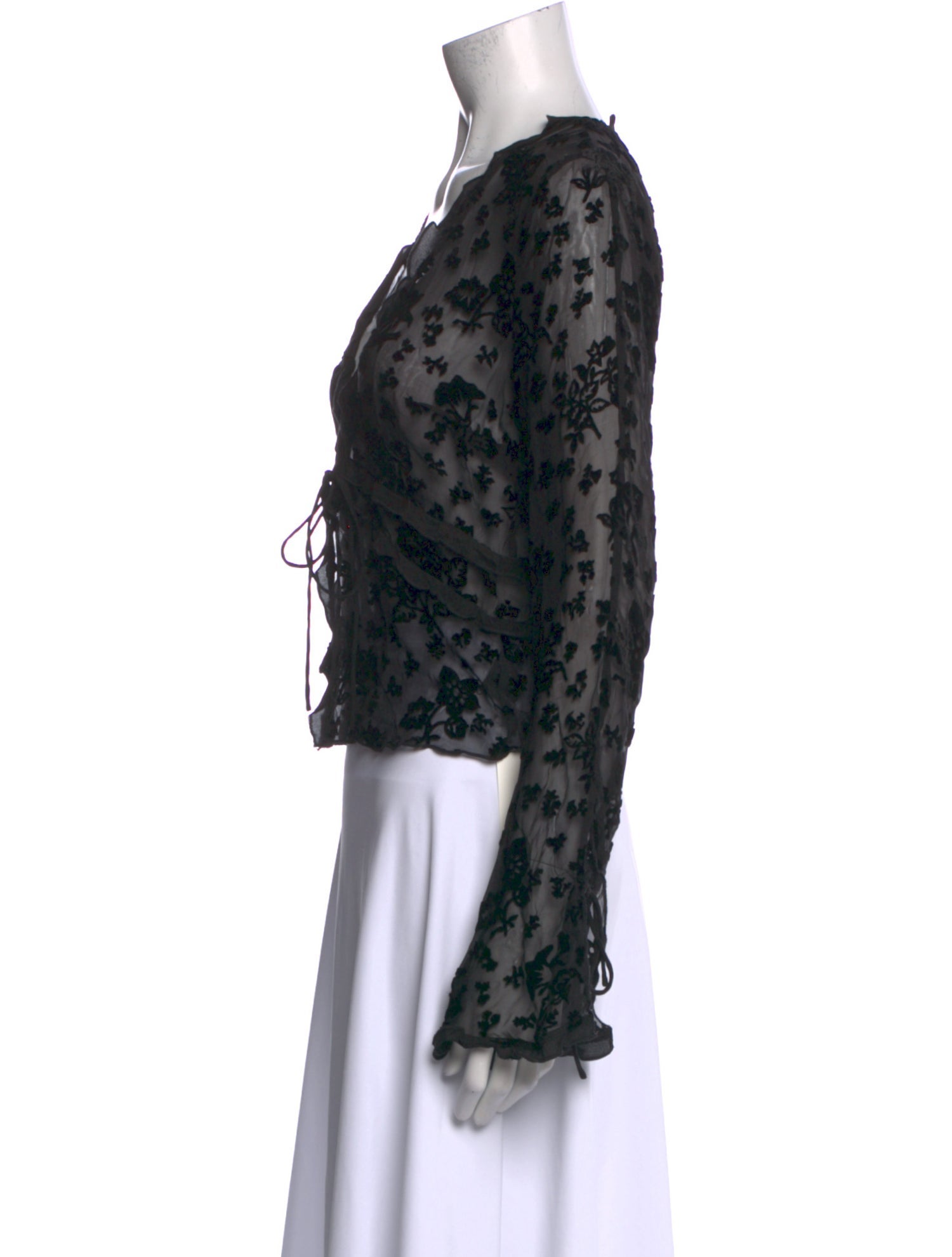 Réalisation Par Printed V-Neck Blouse