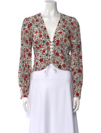 Réalisation Par Silk Floral Print Crop Top