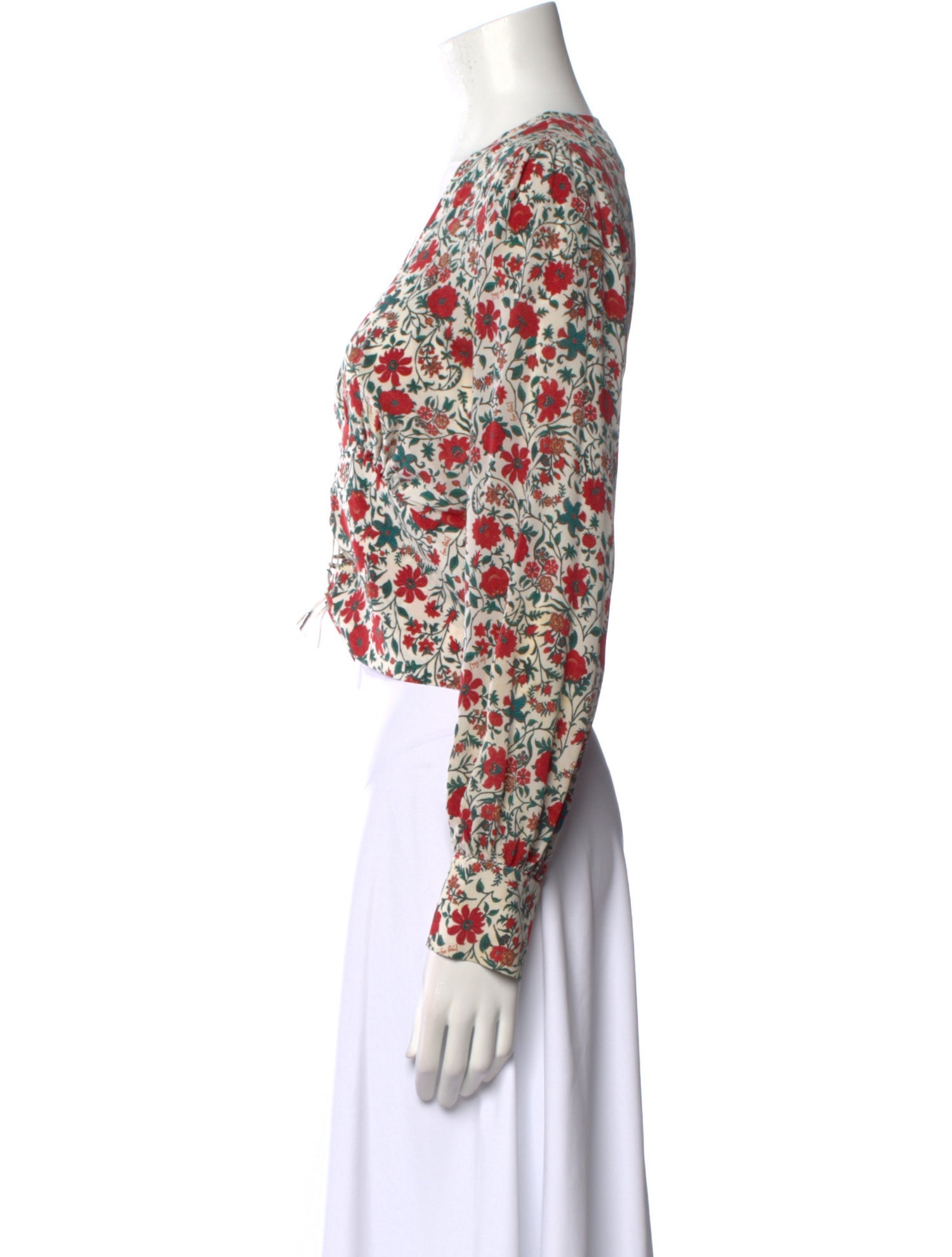 Réalisation Par Silk Floral Print Crop Top