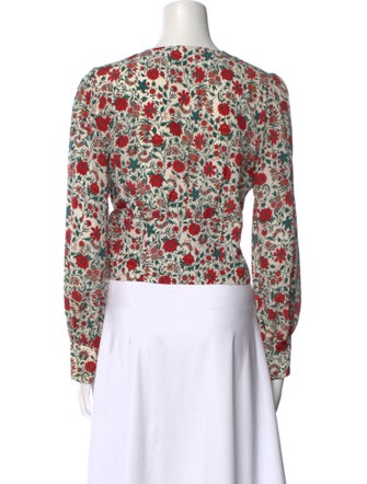 Réalisation Par Silk Floral Print Crop Top