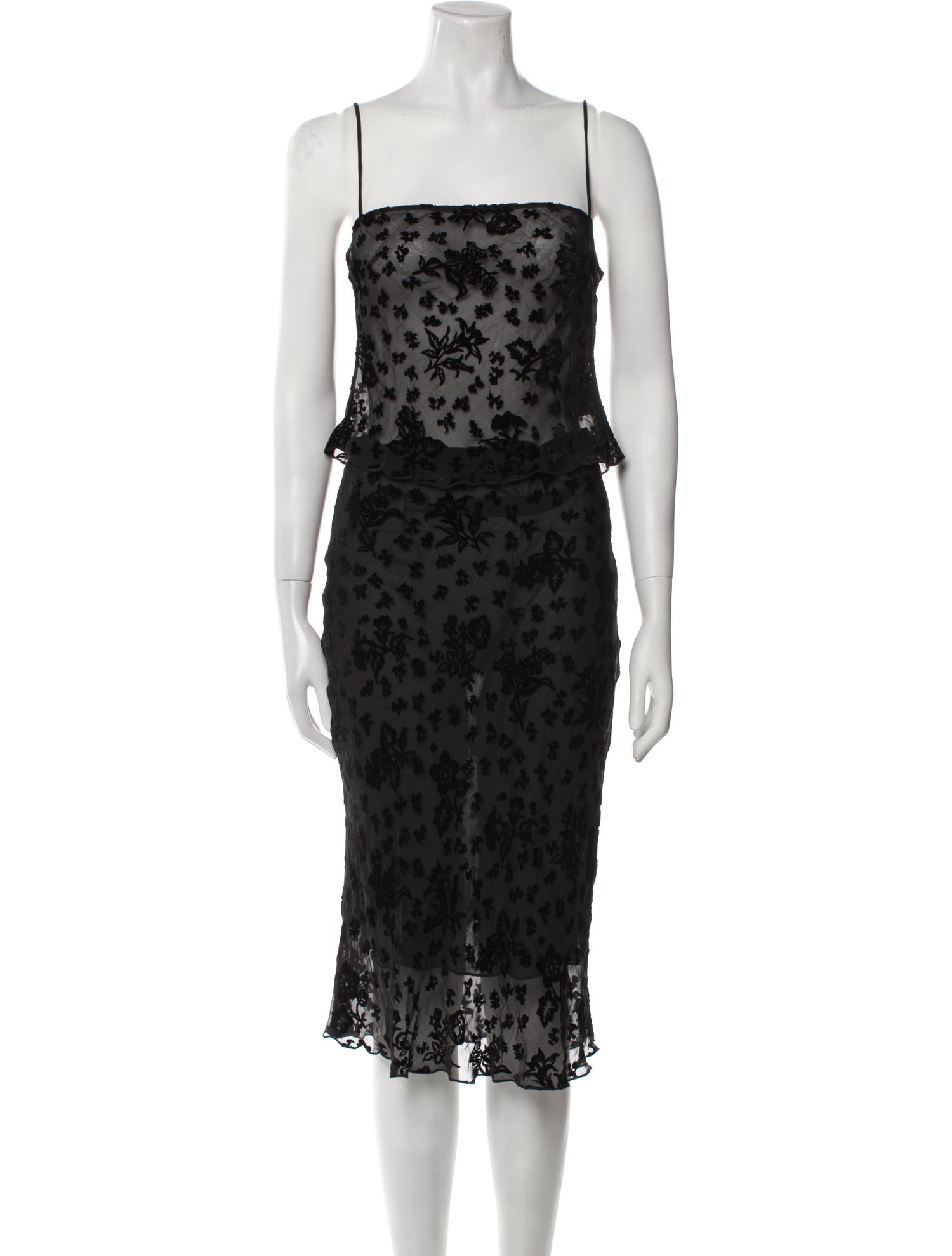 Réalisation Par Silk Lace Pattern Skirt Set