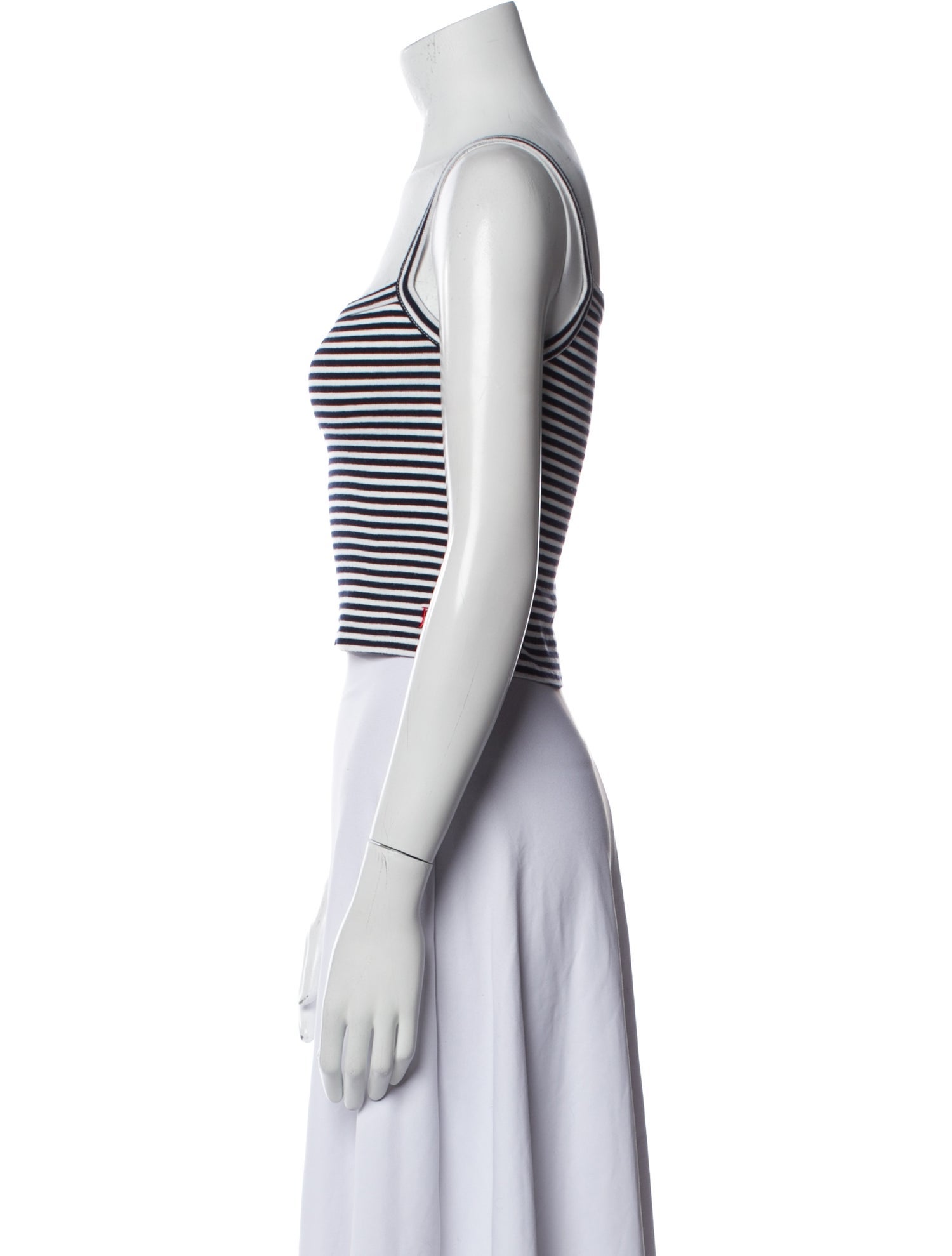 Réalisation Par Striped Square Neckline Crop Top