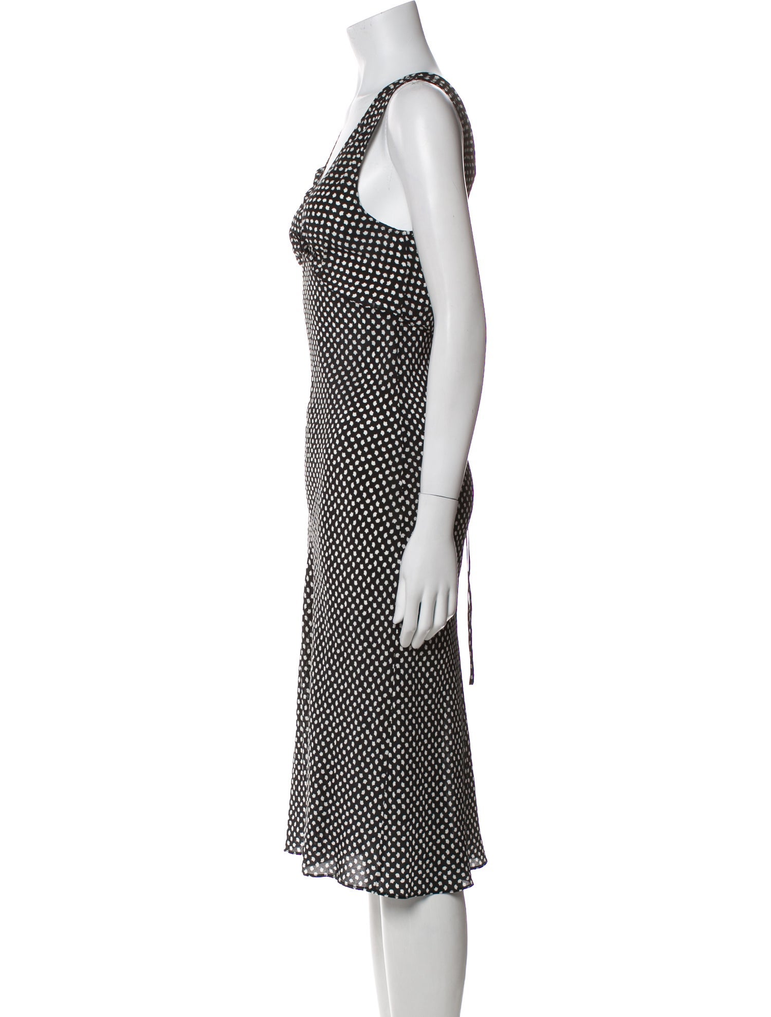 Réalisation Par Polka Dot Print Midi Length Dress