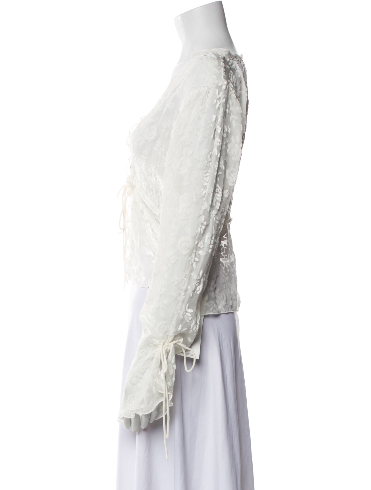 Réalisation Par V-Neck Long Sleeve Crop Top