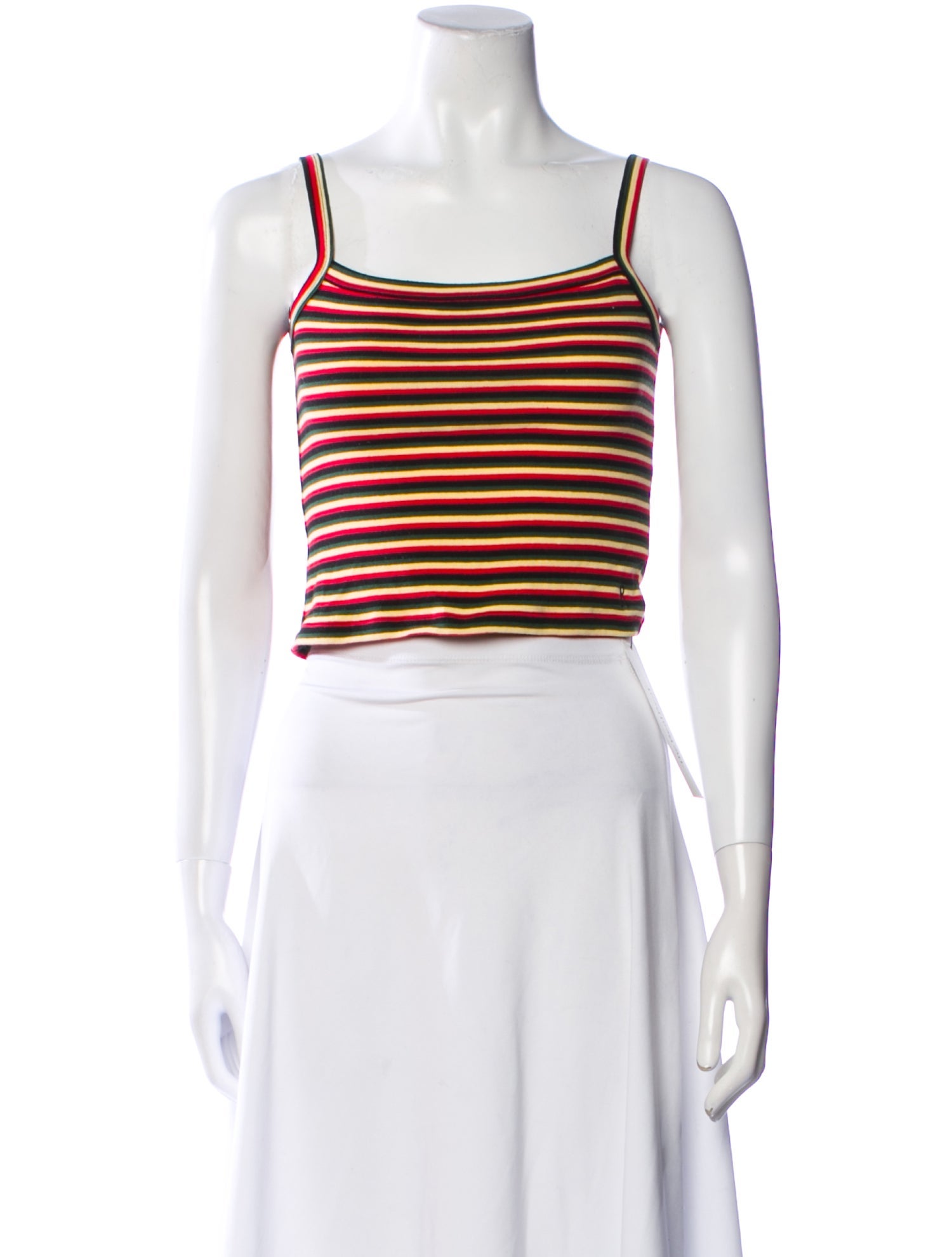 Réalisation Par Striped Square Neckline Crop Top