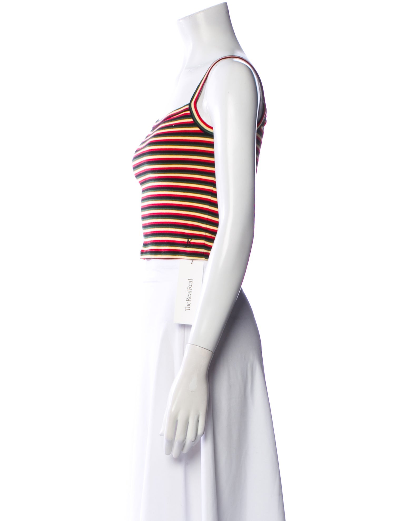 Réalisation Par Striped Square Neckline Crop Top