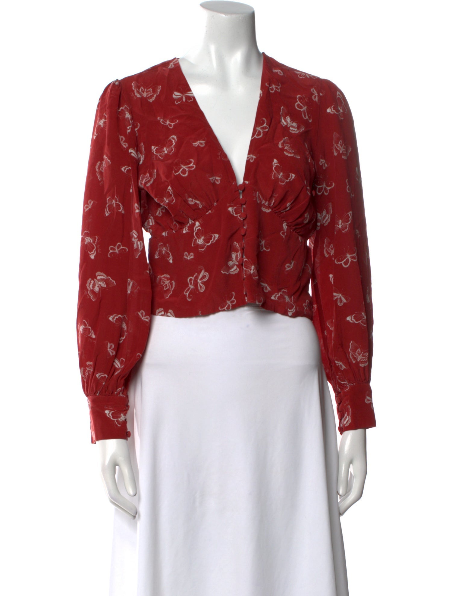 Réalisation Par Silk Floral Print Crop Top