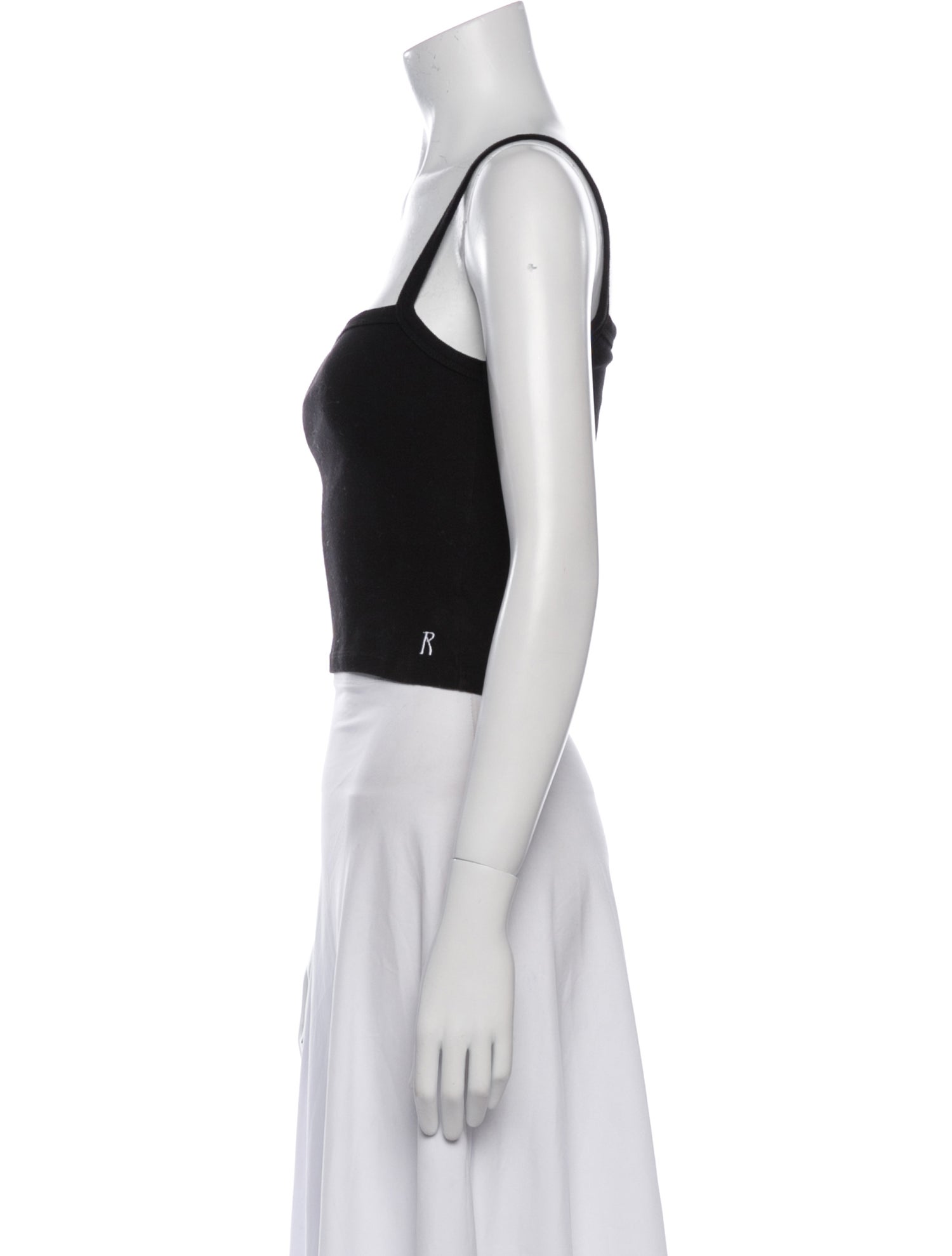 Réalisation Par Square Neckline Sleeveless Crop Top