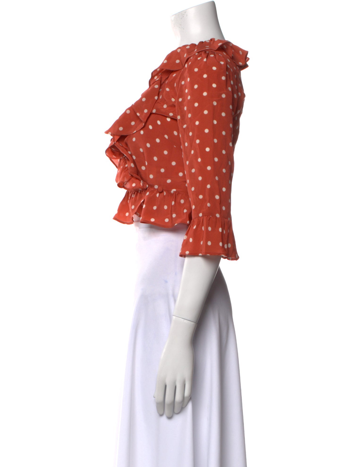 Réalisation Par Silk Polka Dot Print Crop Top