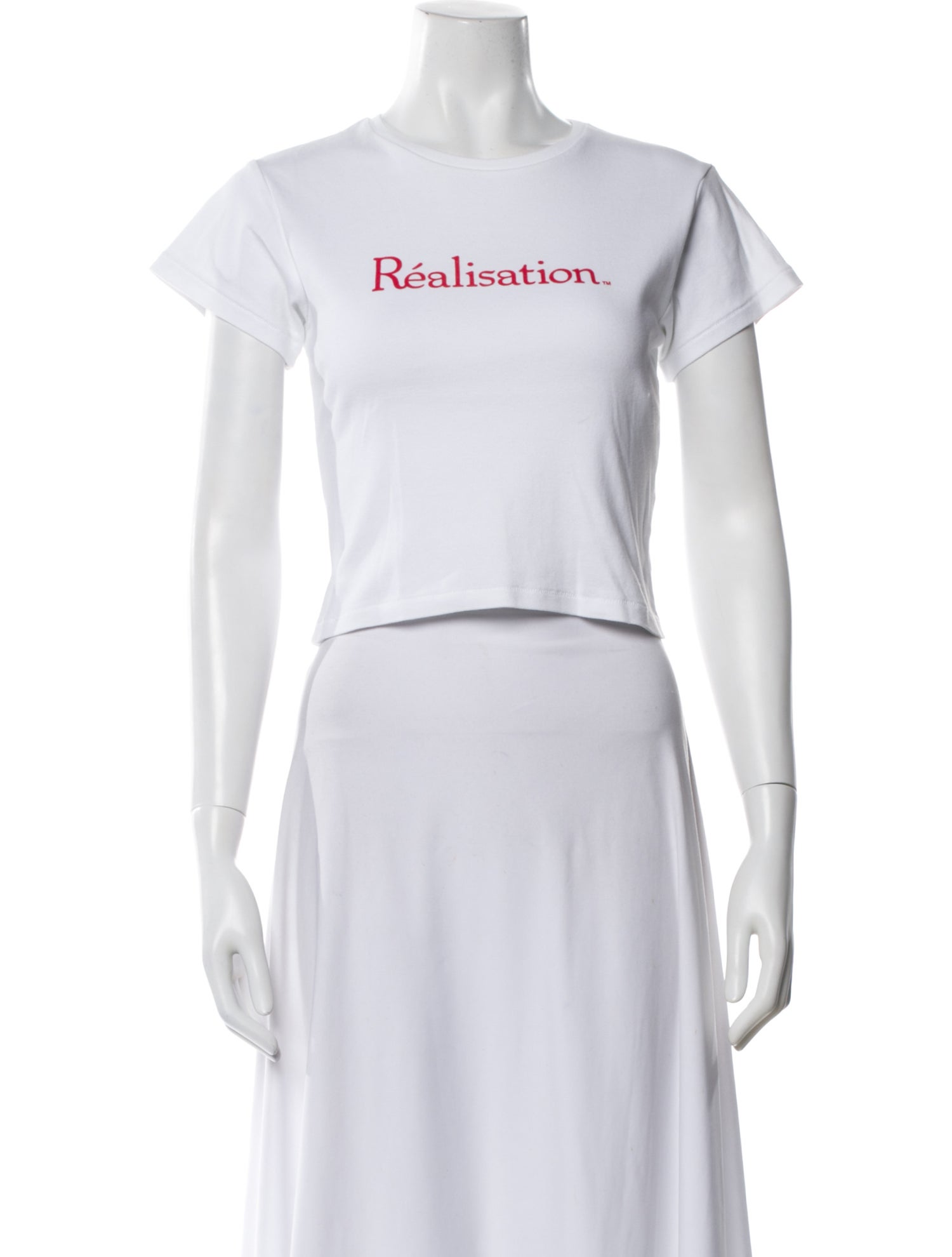 Réalisation Par Graphic Print Crew Neck Crop Top