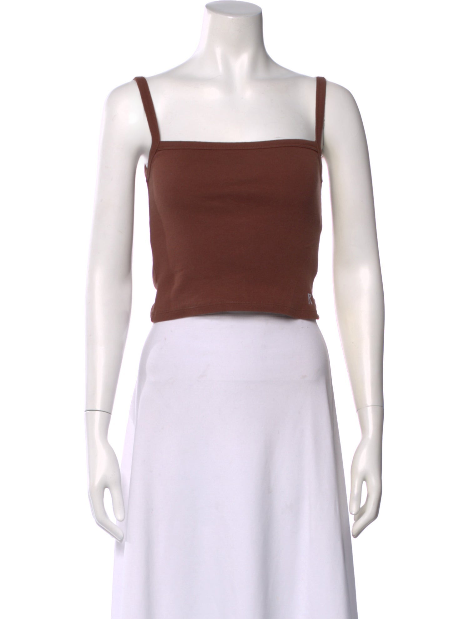 Réalisation Par Square Neckline Sleeveless Crop Top
