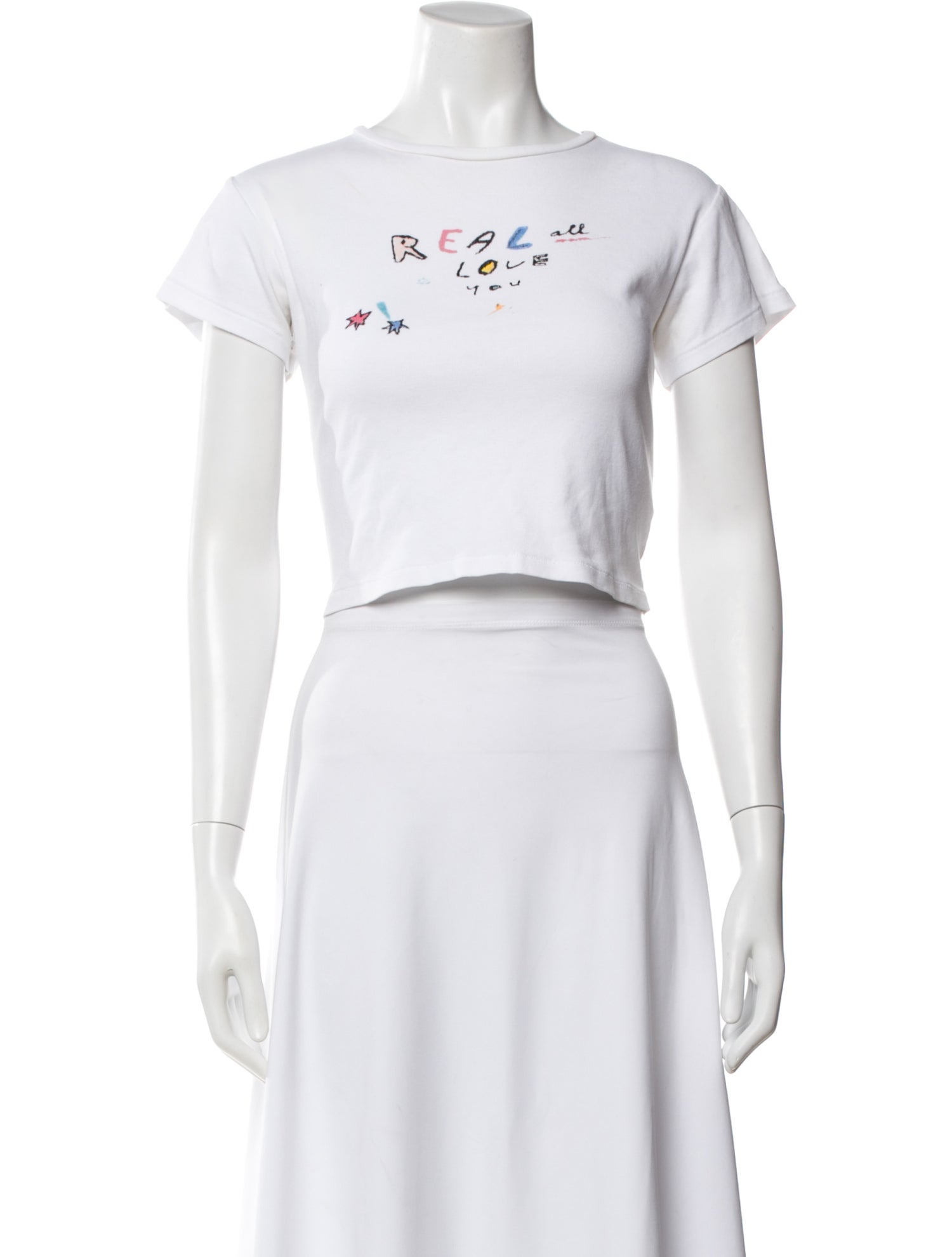 Réalisation Par Graphic Print Crew Neck Crop Top