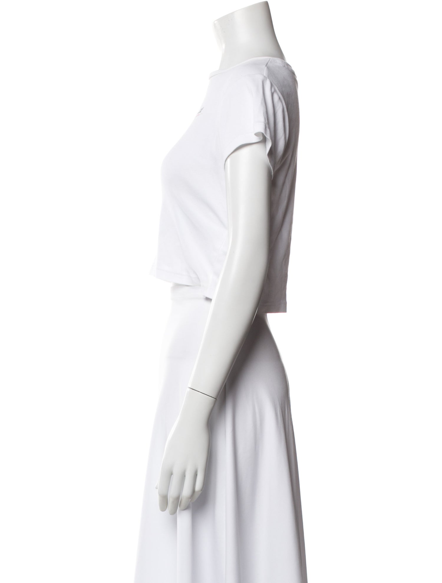 Réalisation Par Graphic Print Crew Neck Crop Top