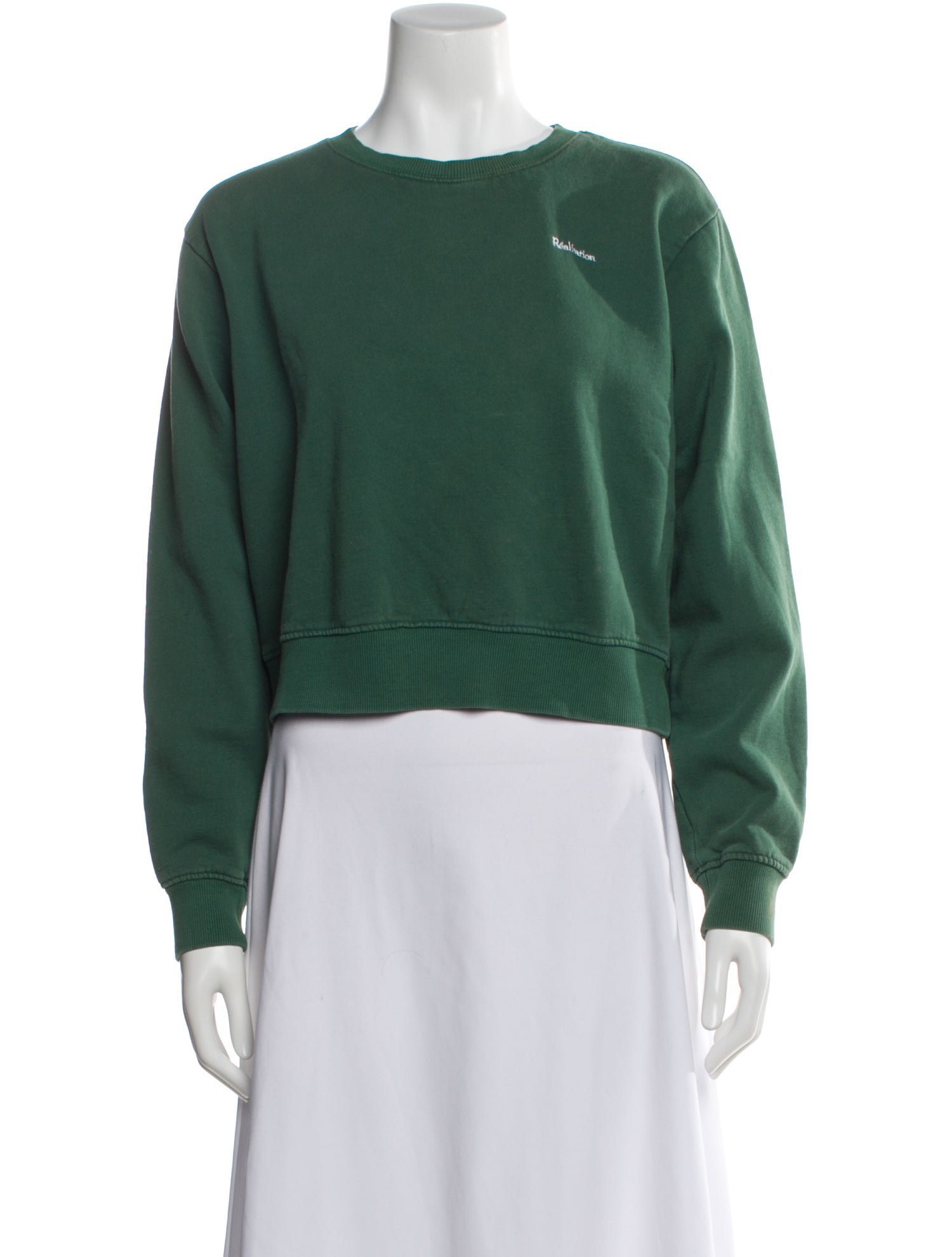 Réalisation Par Crew Neck Long Sleeve Crop Top