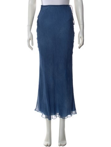 Pre-owned Réalisation Par Silk Midi Length Skirt In Blue
