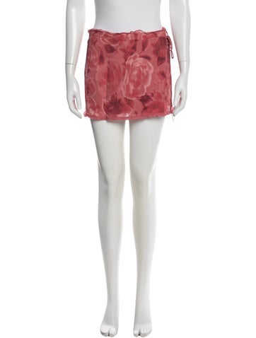 Pre-owned Réalisation Par Silk Mini Skirt In Red