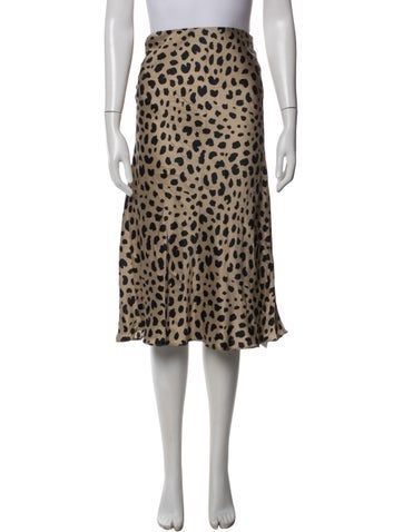 Pre-owned Réalisation Par Silk Midi Length Skirt In Neutrals