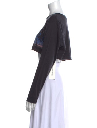 RE/DONE x The ATTICO Graphic Print Bateau Neckline Crop Top