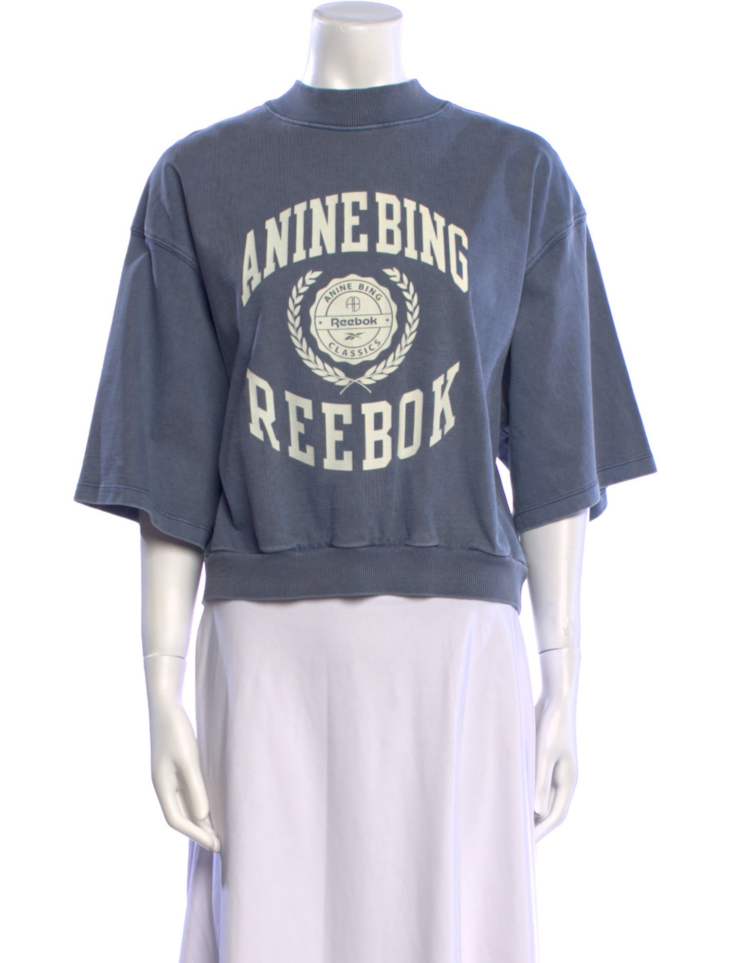 Reebok x Anine Bing Graphic Print Mock Neck Sweatshirt