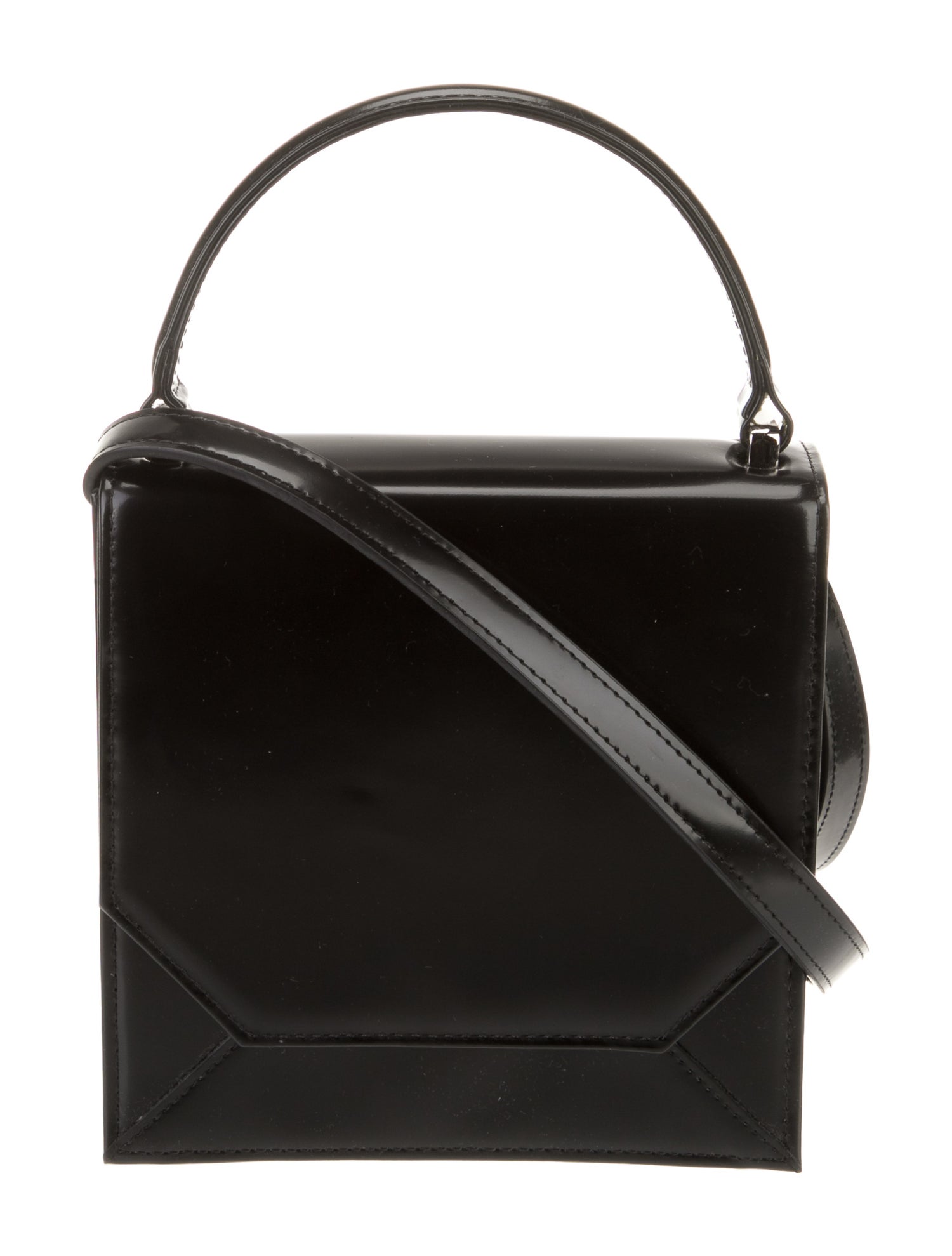 Recto Leather Top Handle Bag