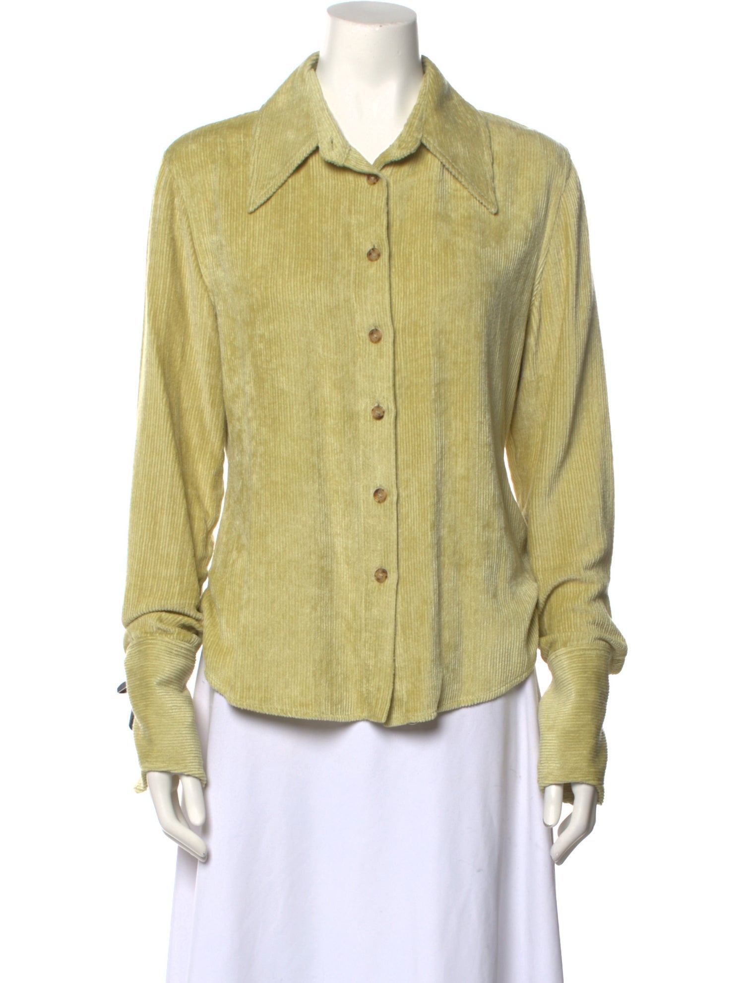 Recto Long Sleeve Button-Up Top