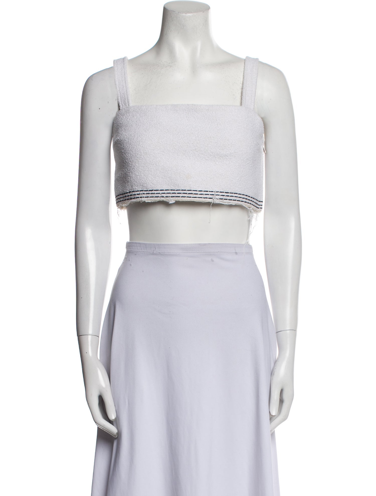 Recto Square Neckline Sleeveless Crop Top