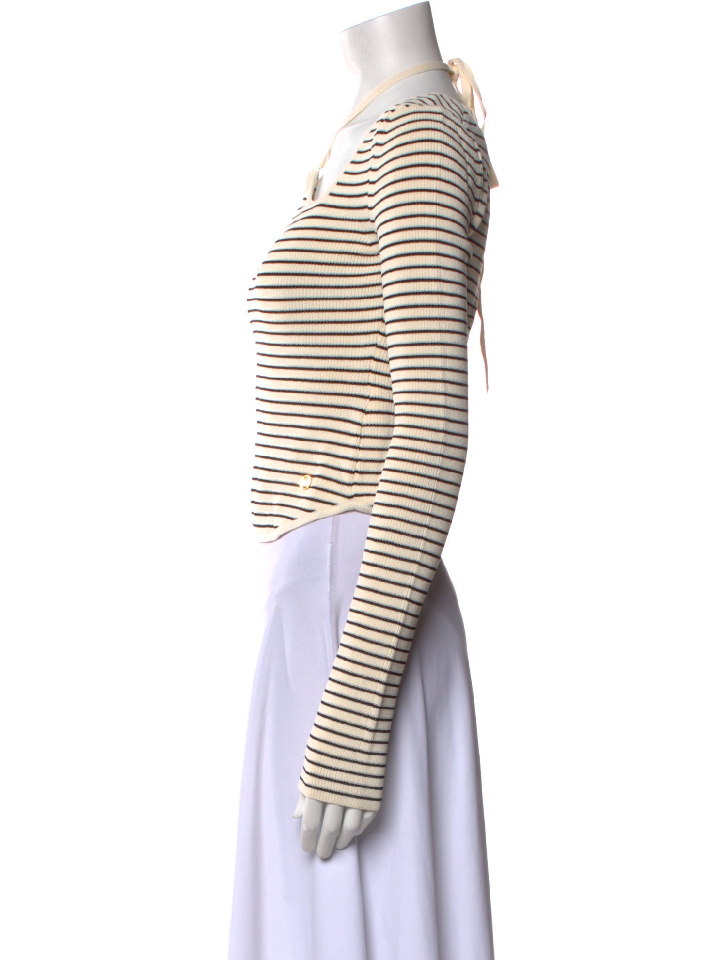 Recto Striped V-Neck Crop Top