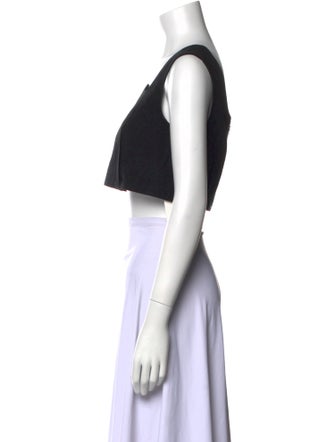 Recto Linen Square Neckline Crop Top