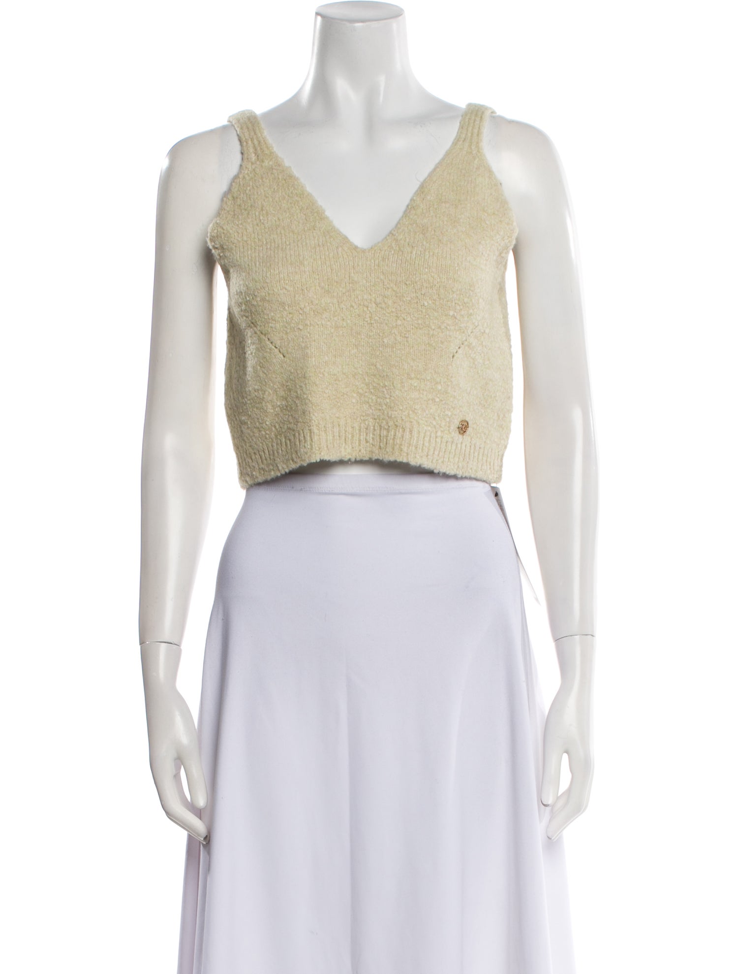 Recto Nylon V-Neck Crop Top