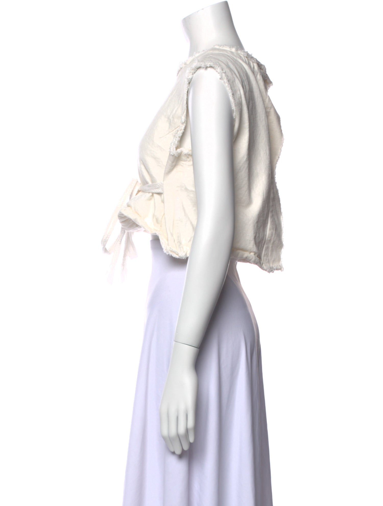 Recto Crew Neck Sleeveless Crop Top