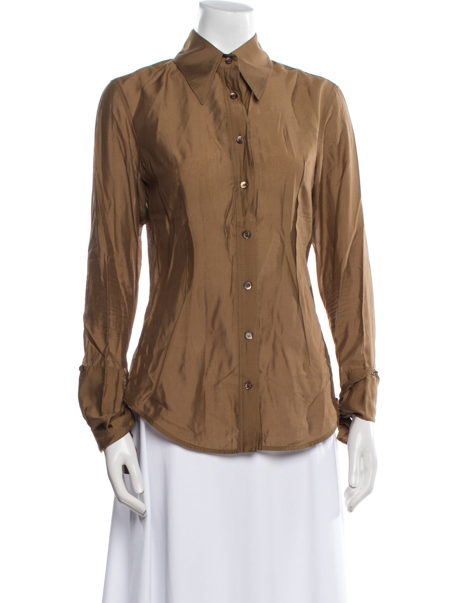 Recto Long Sleeve Button-Up Top