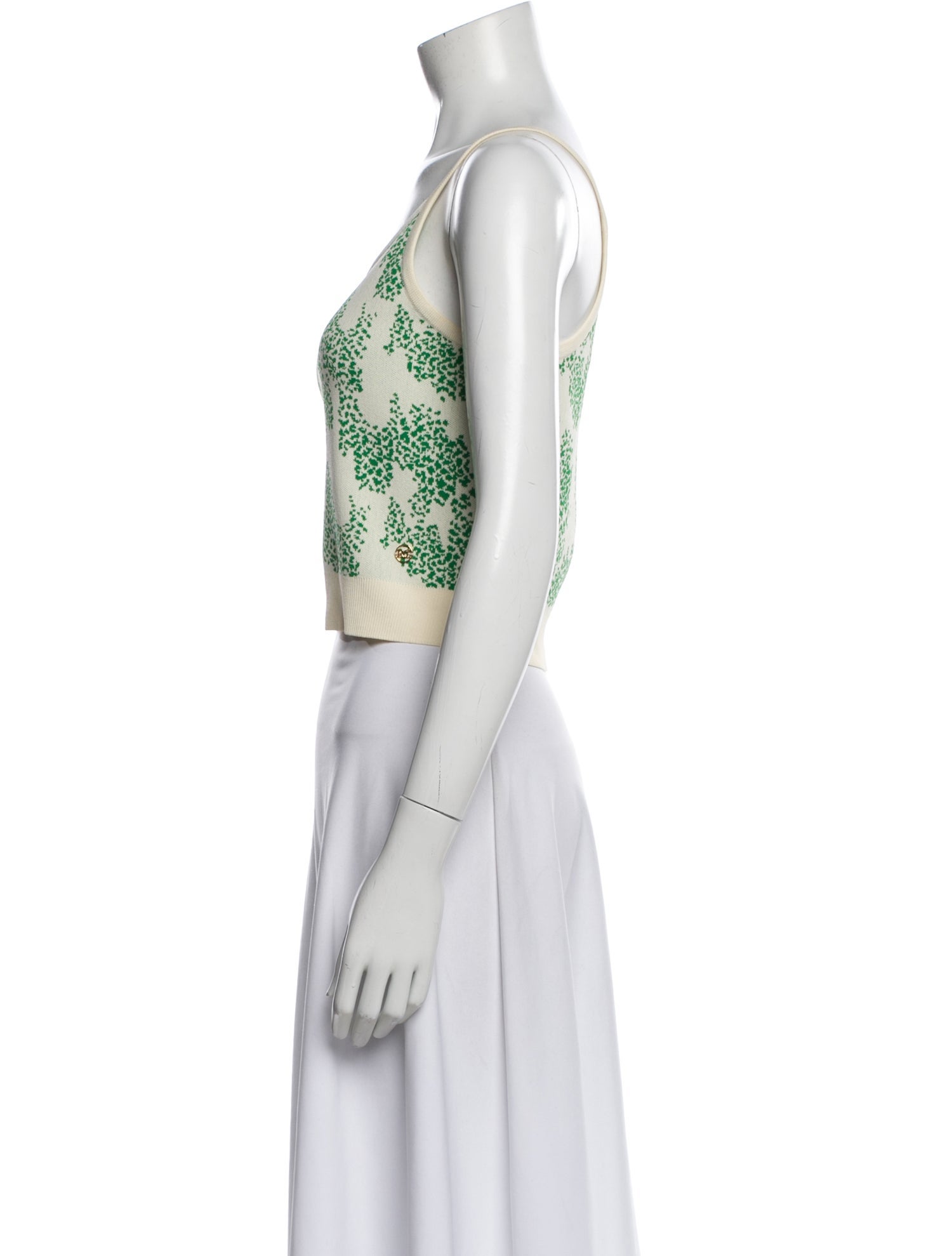 Recto Graphic Print Scoop Neck Crop Top