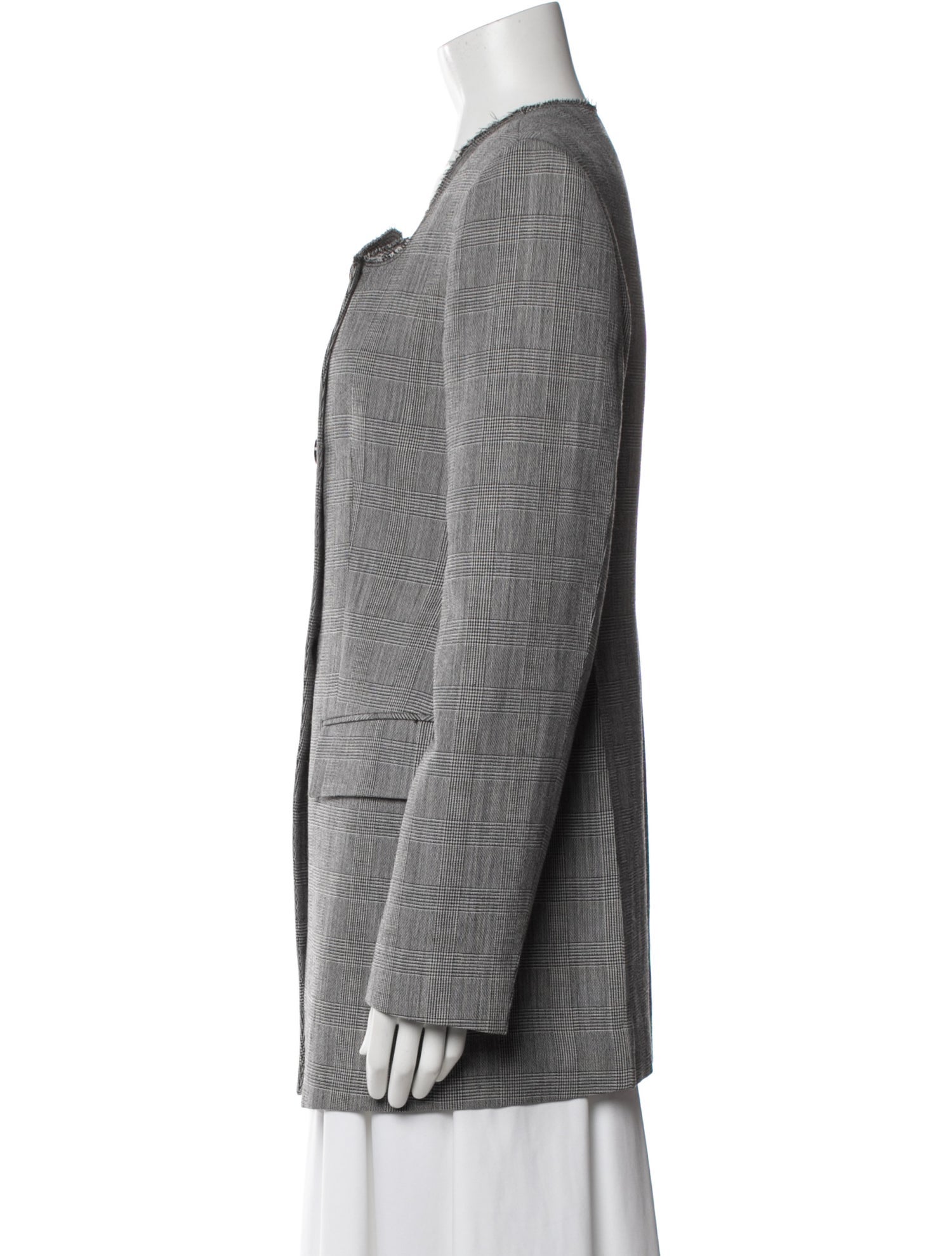 Recto Wool Plaid Print Blazer