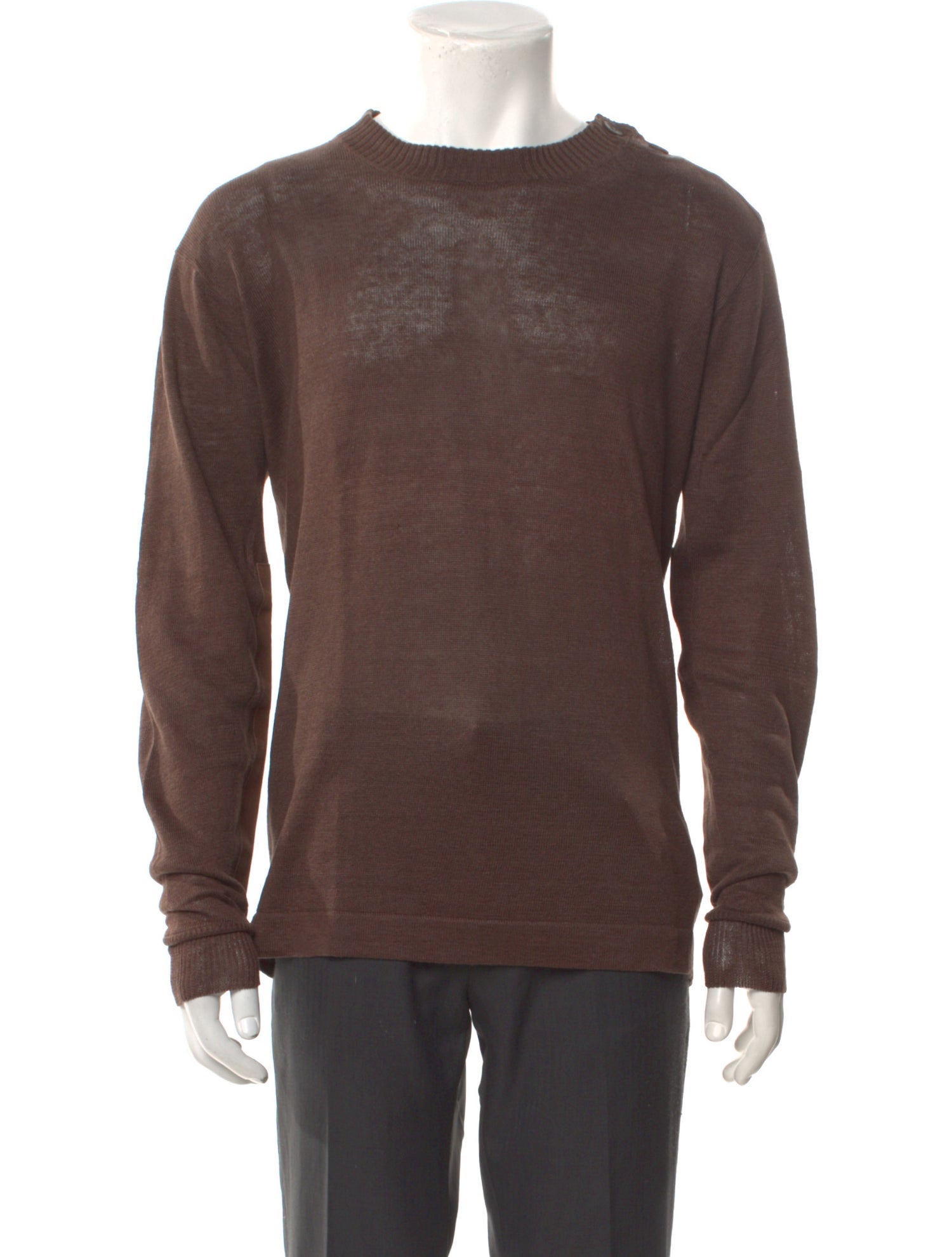 Red Ear Linen Crew Neck Pullover