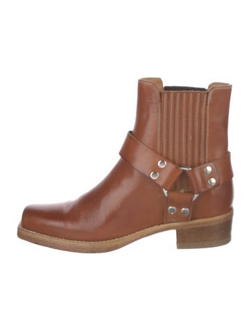 Pre-owned Re/done Leather Studded Accents Boots In Brown