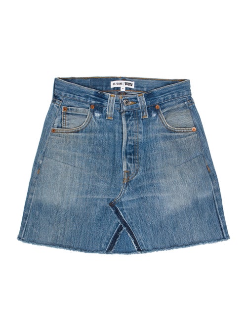 Re/done Levi's Denim Mini Skirt denim