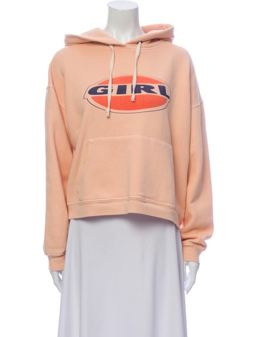 Re/done Graphic Print Crew Neck Sweatshirt Orange