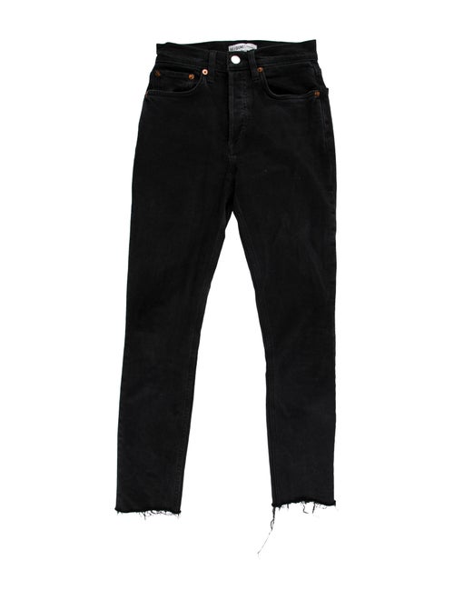 Re/done Mid-Rise Straight Leg Jeans Black