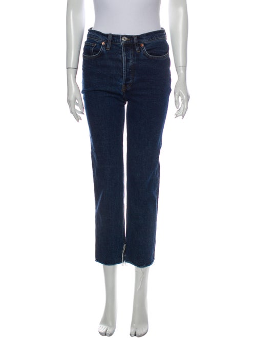 Re/done Mid-Rise Straight Leg Jeans Blue