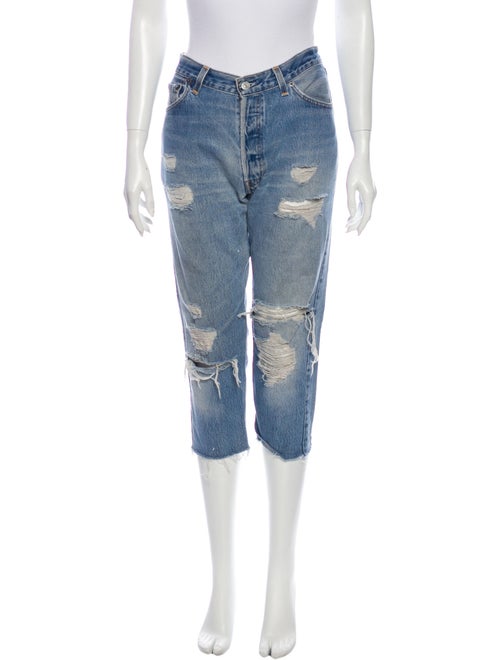 Re/done Mid-Rise Straight Leg Jeans Blue