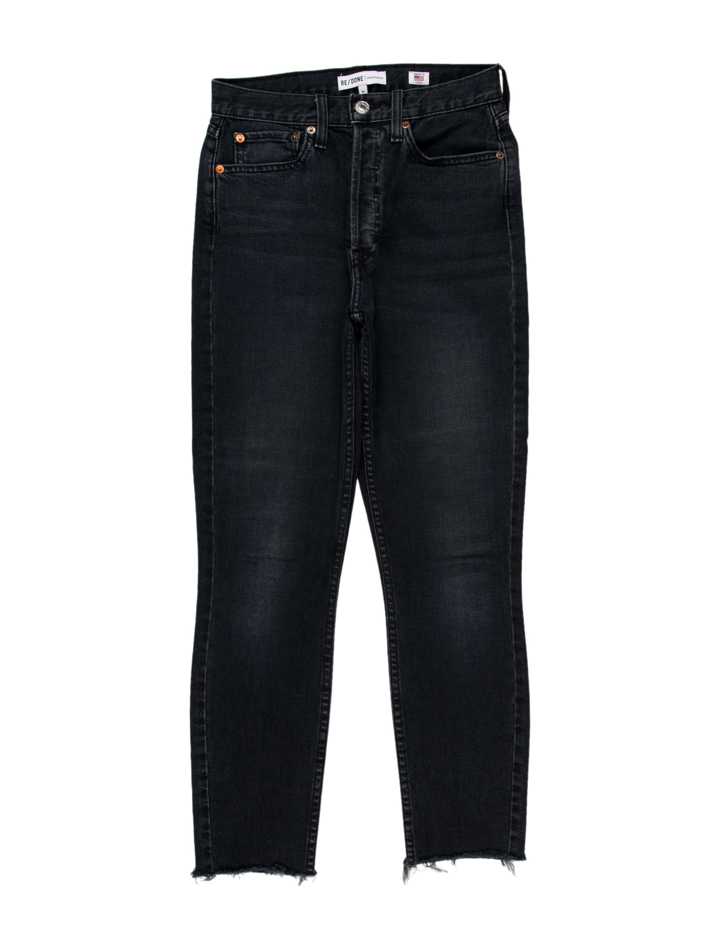 RE/DONE Worn Black Skinny Leg Jeans