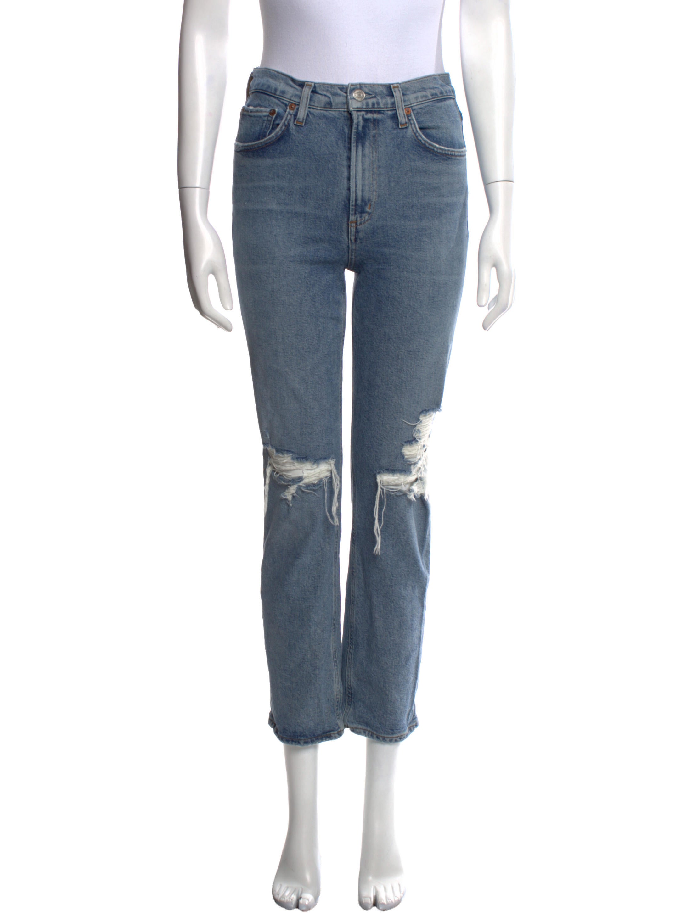 RE/DONE High-Rise Straight Leg Jeans