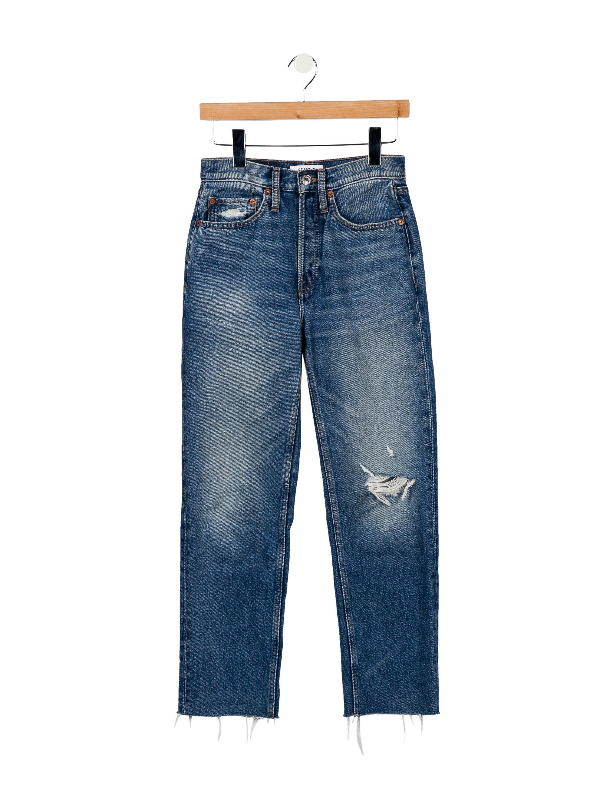 RE/DONE High-Rise Straight Leg Jeans